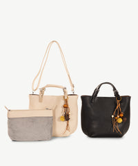Alive With Style 'Hakea' Handbag/Shoulder Bag by Sassy Duck in Beige-Black