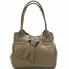 Alive With Style 'Daria' Italian Leather Shoulder Bag/Tote in Taupe/Black-Cream/Taupe-Tan-Navy-Cream-Black-White-Nude-Dark Grey-Beige-Cream/Tan-Olive-Taupe