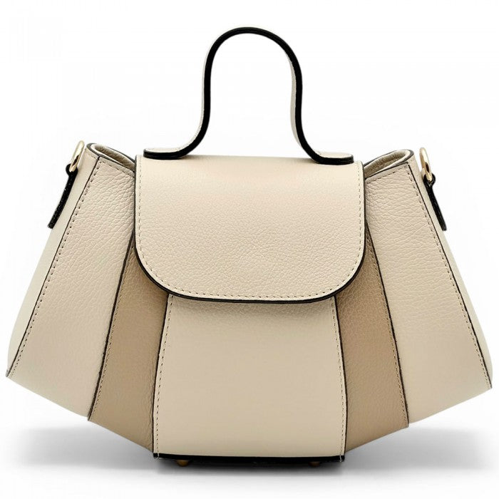 Alive With Style 'Ventara' Leather Handbag/Shoulder Bag/Cross Body Bag in Cream/Beige-Orange-Cream-Cream/Brown-White-Navy-LtBlue-Beige-Tan-Lemon-Black-Nude-Pink-Sage-Green-DarkBrown-Black/DrkBrown-Wine-DrkBrown-Blue/Navy-Beige/Black