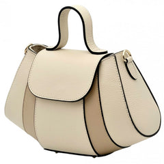 Alive With Style 'Ventara' Leather Handbag/Shoulder Bag/Cross Body Bag in Cream/Beige-Orange-Cream-Cream/Brown-White-Navy-LtBlue-Beige-Tan-Lemon-Black-Nude-Pink-Sage-Green-DarkBrown-Black/DrkBrown-Wine-DrkBrown-Blue/Navy-Beige/Black