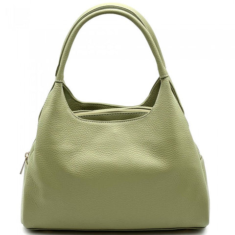 Alive With Style 'Giulia' Leather Handbag/Shoulder Bag/Cross Body Bag in Red-Cream-White-Navy-LtBlue-Beige-Lemon-Black-Nude-Pink-Taupe-Green