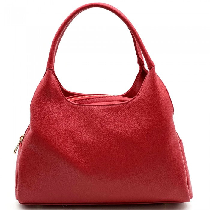 Alive With Style 'Giulia' Leather Handbag/Shoulder Bag/Cross Body Bag in Red-Cream-White-Navy-LtBlue-Beige-Lemon-Black-Nude-Pink-Taupe-Green