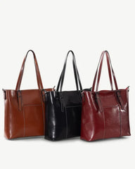 Alive With Style 'Madrid' Leather Tote by Sassy Duck in Tan-Red-Black