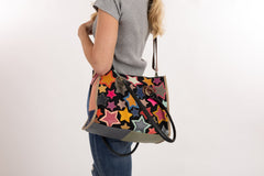 Alive With Style 'Star Crossed Lover' Leather Tote/Shoulder Bag by Sassy Duck in Multi