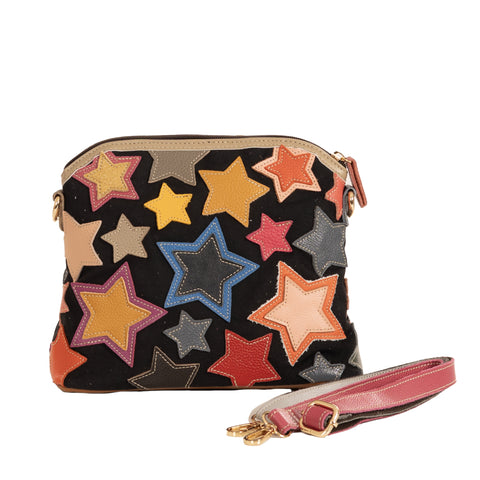 Alive With Style 'Star Crossed Lover' Leather Cross Body Bag by Sassy Duck in Multi