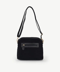 Alive With Kyle 'Wild Rose' Leather Shoulder/Cross Body Bag by Sassy Duck in Black/White