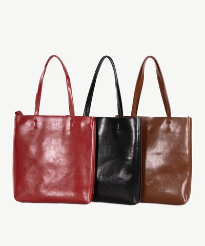 Alive With Style 'Rio' Leather Tote/Shoulder Bag by Sassy Duck in Black-Red-Tan