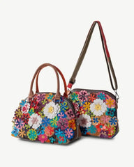Alive With Style 'Garden' Leather Handbag/Tote by Sassy Duck in Floral