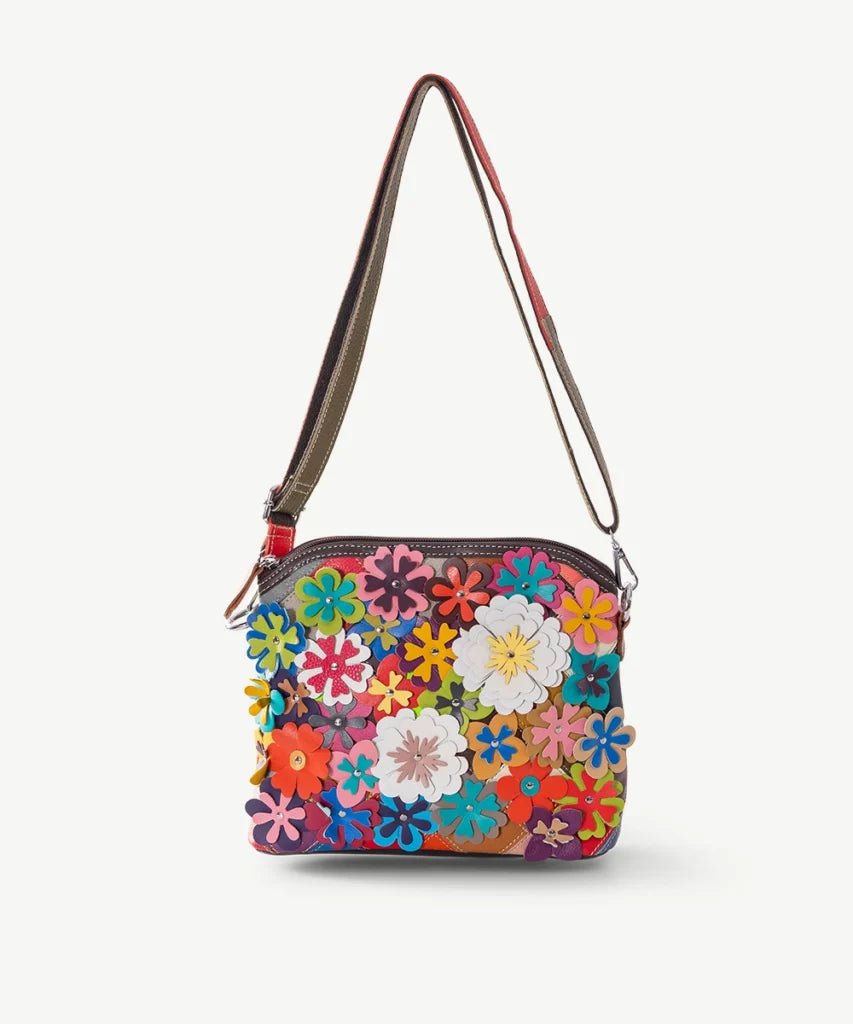 Alve With Style 'Garden' Leather Shoulder/Cross Body Bag by Sassy Duck in Floral