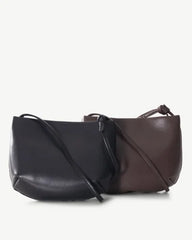 Alive With Style 'Delta' Leather Shoulder/Cross Body Bag by Sassy Duck in Black-Coffee