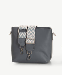 Alive With Style 'Leah' Leather Shoulder/Cross Body Bag by Sassy Duck in Blue-Tan-Cream