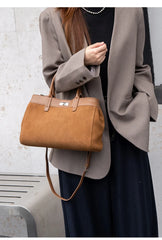 Alive With Style 'Georgina' Suede/Leather Handbag/Shoulder Bag/Cross Body Bag in Black-Wine-Chocolate-Tan-Brown