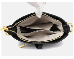 Alive With Style 'Daphne' Leather Shoulder/Cross Body Bag in Black-White-Grey-Camel