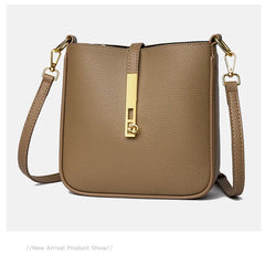 Alive With Style 'Daphne' Leather Shoulder/Cross Body Bag in Black-White-Grey-Camel