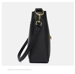 Alive With Style 'Daphne' Leather Shoulder/Cross Body Bag in Black-White-Grey-Camel