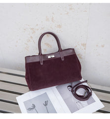 Alive With Style 'Georgina' Suede/Leather Handbag/Shoulder Bag/Cross Body Bag in Black-Wine-Chocolate-Tan-Brown