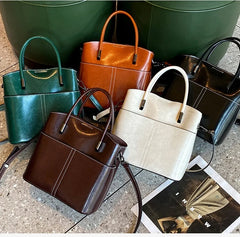 Alive With Style 'Annabel' Leather Handbag/Shoulder Bag/Cross Body Bag in Chocolate- White-Tan-Black-Green