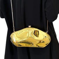 Alive With Style 'Paris' Evening Clutch/Shoulder Bag in Gold-Turquoise