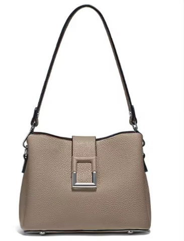 Alive With Style 'May' Leather Handbag/Shoulder Bag/Cross Body Bag in Green-Taupe-Black-White