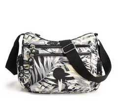 Alive With Style 'Yolande' Shoulder/Cross Body Bag in Circles-Leaves-Navy-Black-Pink