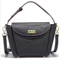 Alive With Style 'Cyan' Leather Handbag/Shoulder Bag in Brown-Blue-Black