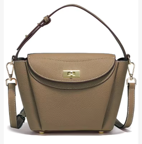 Alive With Style 'Cyan' Leather Handbag/Shoulder Bag in Brown-Blue-Black