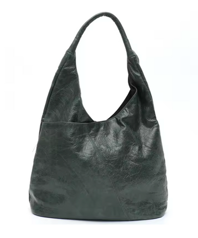 Alive With Style 'Cressa' Leather Shoulder Bag in Tan-Green