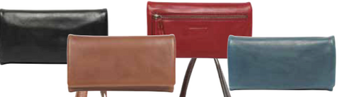 Alive With Style 'Tommy' Leather Wallet by Modapelle in Green-Tan-Red-Blue-Black