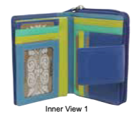 Alive With Style 'Joy' Leather Wallet by Modapelle in Cobalt/Multi-Purple/Multi-Red/Multi