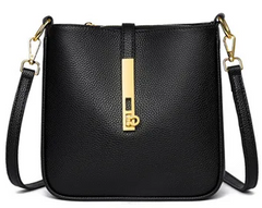 Alive With Style 'Daphne' Leather Shoulder/Cross Body Bag in Black-White-Grey-Camel
