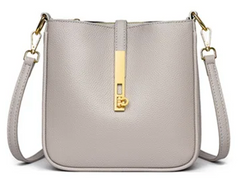 Alive With Style 'Daphne' Leather Shoulder/Cross Body Bag in Black-White-Grey-Camel