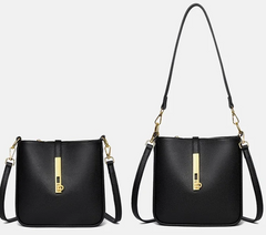 Alive With Style 'Daphne' Leather Shoulder/Cross Body Bag in Black-White-Grey-Camel