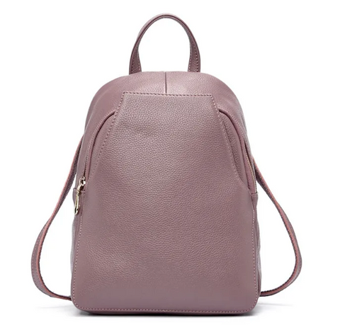 Alive With Style 'Lucy' Leather Shoulder Bag/Backpack in White-Pink-TEaupe