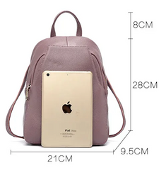Alive With Style 'Lucy' Leather Shoulder Bag/Backpack in White-Pink-TEaupe