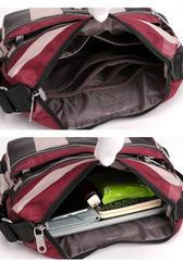 Alive With Style 'Jasmine' Shoulder/Cross Body Bag in Navy-Red-Beige-Green