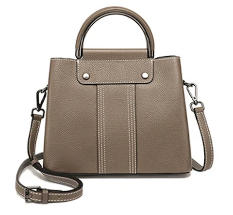 Alive With Style 'Wilhelmina' Leather Handbag/Shoulder/Cross Body Bag in Black-White-Taupe-Camel