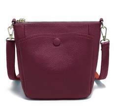 Alive With Style 'Frances' Leather Shoulder/Cross Body Bag in Black-Navy-Linen-Grey-Red-Beige-Taupe-Burgundy