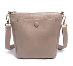 Alive With Style 'Frances' Leather Shoulder/Cross Body Bag in Black-Navy-Linen-Grey-Red-Beige-Taupe-Burgundy