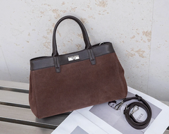 Alive With Style 'Georgina' Suede/Leather Handbag/Shoulder Bag/Cross Body Bag in Black-Wine-Chocolate-Tan-Brown