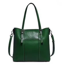 Alive With Style 'Madrid' Leather Tote by Sassy Duck in Tan-Red-Black-Emerald