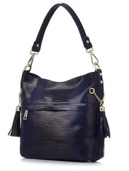 Alive With Style 'Cindy' Leather Shoulder/Cross Body Bag in Black-Chocolate-Navy-Green-Beige-Silver
