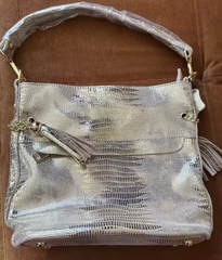 Alive With Style 'Cindy' Leather Shoulder/Cross Body Bag in Black-Chocolate-Navy-Green-Beige-Silver