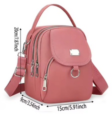 Alive With Style 'Benny' Shoulder/Cross Body Bag in Black-Navy-Grey-Pink-Mint-Chocolate