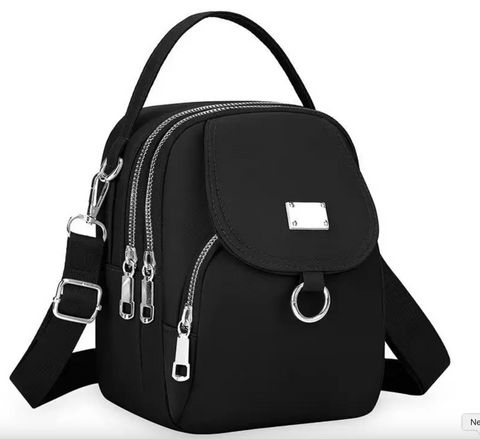 Alive With Style 'Benny' Shoulder/Cross Body Bag in Black-Navy-Grey-Pink-Mint-Chocolate