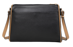 Alive With Style 'Katrina' Leather Shoulder/Cross Body Bag by Serenade in Black/Camel