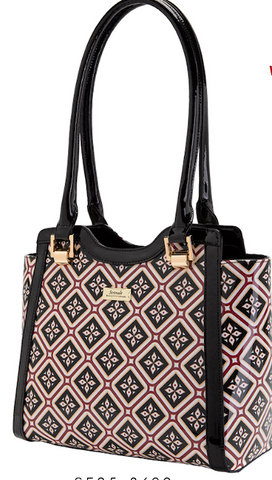 Alive With Style 'Eloise' Leather Handbag/Shoulder Bag by Serenade in Black/Red
