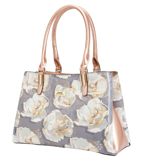 Alive with Style 'Annalise' Patent Leather Handbag/Shoulder Bag by Serenade in Flowers