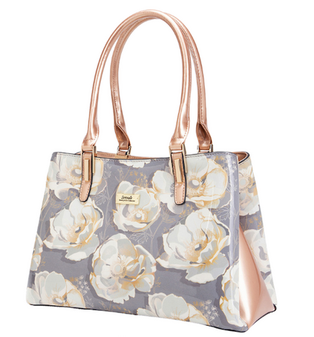 Alive with Style 'Annalise' Patent Leather Handbag/Shoulder Bag by Serenade in Flowers