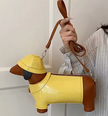 Alive With Style 'Doggy Raincoat' Shoulder/Cross Body Bag in Yellow-Red-Orange-Pink