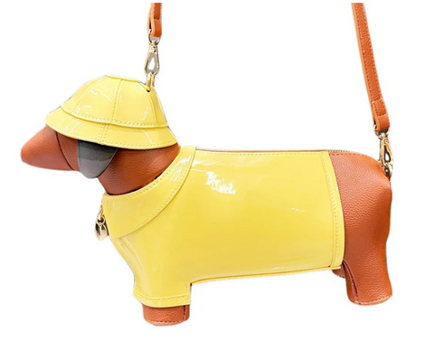 Alive With Style 'Doggy Raincoat' Shoulder/Cross Body Bag in Yellow-Red-Orange-Pink